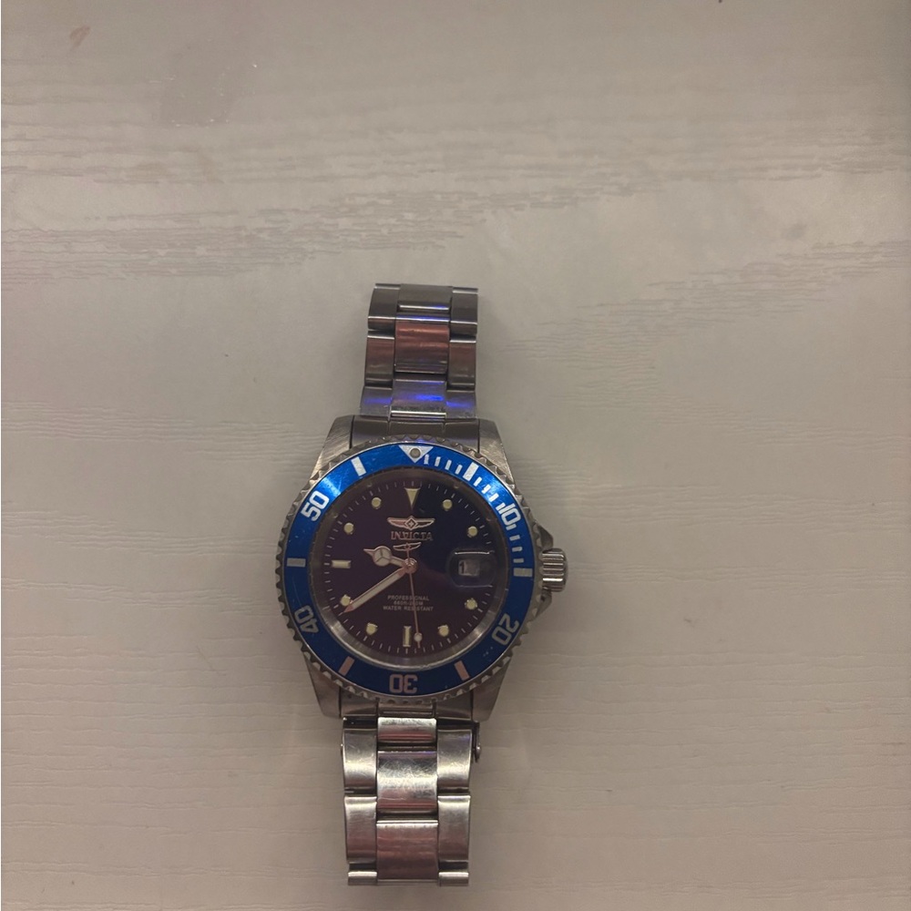Invicta Silver and Blue Dive Watch